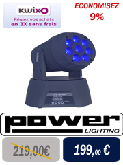 Power Lighting Lyre Wash : Lyre Wash 7 x 12 watts led Power Lighting Lyre Wash 84W QUAD pour DJ