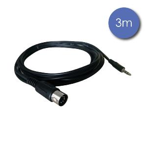 Power CABLE 3.00 m - Câble Mini Jack Stéréo Mâle / Midi Mâle 3m