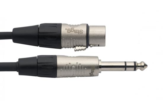 STAGG NAC6PSXFR - Série N, câble audio, jack/XLR (m/f), stéréo, 6 m