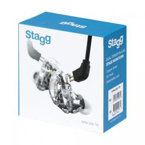 STAGG SPM-235 TR - Ecouteurs haute résolution à isolation acoustique transparent