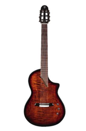 MARTINEZ HISPANIA - GUITARE ACOUSTIQUE SOLIDBODY COGNAC + HOUSSE