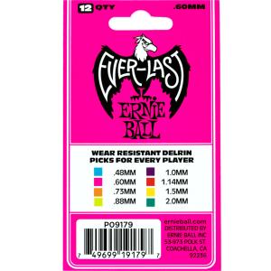 ERNIE BALL AEB 9179 - médiators Sachet de 12 rose 0,60mm