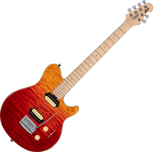 STERLING BY MUSIC MAN GSU AX3QM-SPR-M1 - Axis - Quilted Maple - Spectrum Red