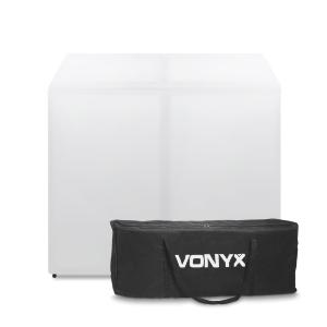 VONYX DB3 - DJ stand, Pupitre avec Lycra noir et blanc et sacoches
