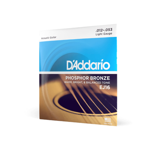 D'ADDARIO EJ16 - Phosphor Bronze Acoustic Guitar Strings, Light, 12-53