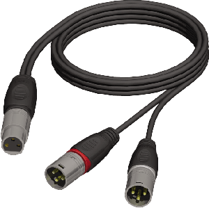 Câble Audio XLR femelle vers 2 x XLR mâle 1,5 m