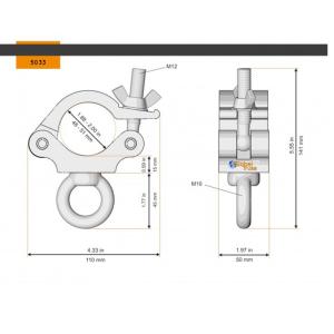 GLOBAL TRUSS 5033 - Collier 49-51mm 200 kg + anneau de levage