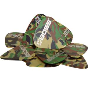 BOSS - BPK-12-CT - Pack de 12 médiators Pick Thin Celluloïd - Camouflage