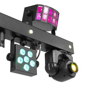 BEAMZ SHOWBAR GO GLOW - Barre 2 lyres spot 30w 4in1 + 2 derby + 2 par + strob
