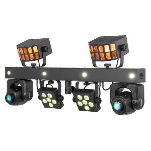 BEAMZ SHOWBAR GO GLOW - Barre 2 lyres spot 30w 4in1 + 2 derby + 2 par + strob
