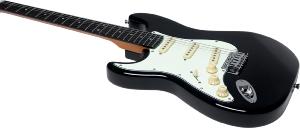 EKO GEE ST300-BLK-LH - ST 300 - Type Strat vintage - Black gaucher