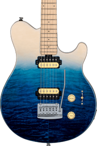 STERLING BY MUSIC MAN GSU AX3QM-SPB-M1 - Axis - Quilted Maple - Spectrum Blue