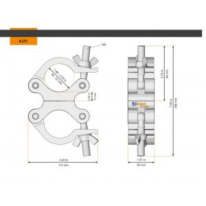 GLOBAL TRUSS 8231-B - collier double 49-51 mm 500kg "black"