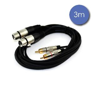 CAB 2068 - Câble 3m - XLR 3 PIN Femelle - RCA Mâle