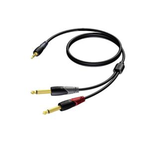 PROCAB CLA713/3 - Câble 3.5 jack male stereo vers 6.3 jack male mono - 3 m