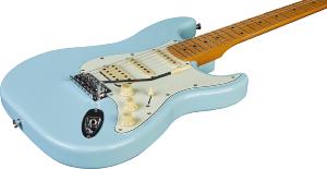 EKO GEE ST351-BLU - ST 351 - Type Strat vintage HSS - touche érable - Daphne Blu