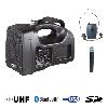 SONO PORTABLE BE 1400 UHF PT + USB + 1 MICRO MAIN + 1 BODY PACK SERRE-TÊTE UHF