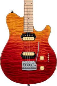 STERLING BY MUSIC MAN GSU AX3QM-SPR-M1 - Axis - Quilted Maple - Spectrum Red