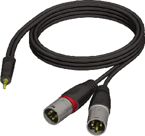 Câble Audio Jack 3,5 mm stéréo vers 2 x XLR mâle 1.5 M