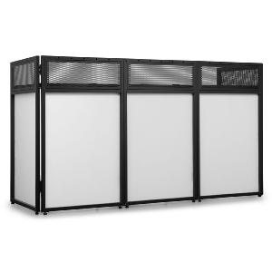 VONYX DBA200 - Ecran DJ pliable, 2 m, table intégrée, avec lycras blanc et noir