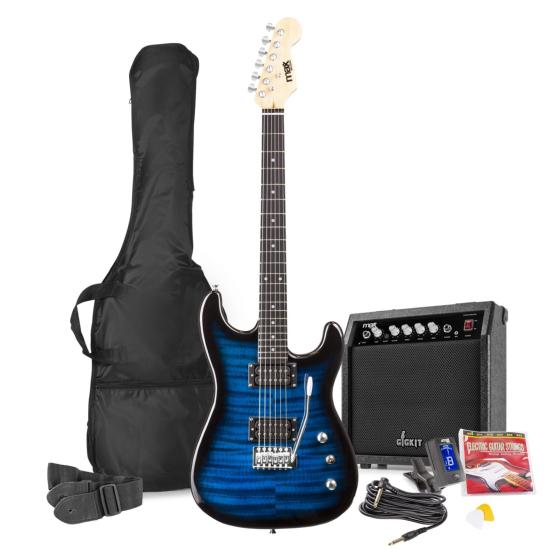 MAX - GIGKIT PACK GUITARE ÉLECTRIQUE ROCK, EFFET MATELASSÉ, BLEU FONCÉ