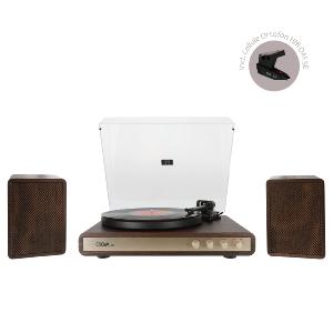 ENOVA HIFI VELA VP2 - Platine Vintage Hifi + Enceintes - Finition Bois Foncé