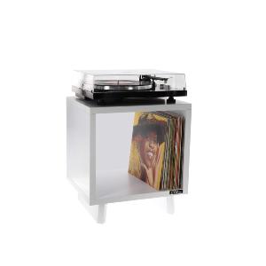 ENOVA VINYLE LOVER CUBE WH - Meuble Hifi blanc