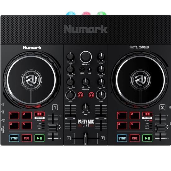 NUMARK DNU PARTYMIXLIVE - 2 voies, 8 pads, carte son, lumières, moniteurs