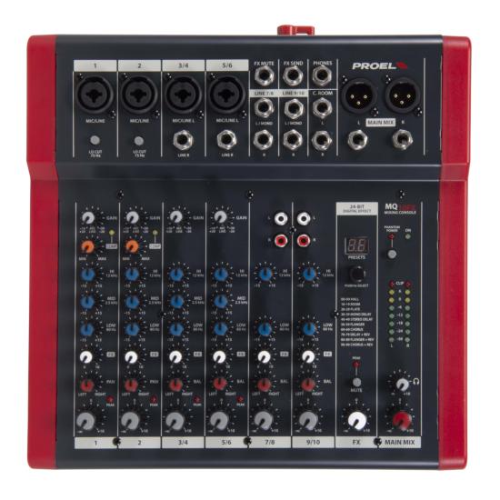 PROEL MQ10FX - Console de Mixage 10 entrée + FX