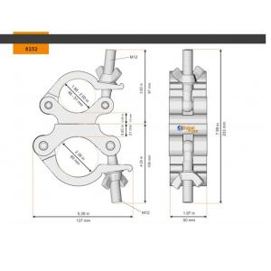 GLOBAL TRUSS 8232 - collier double 60mm sur 50mm