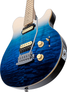 STERLING BY MUSIC MAN GSU AX3QM-SPB-M1 - Axis - Quilted Maple - Spectrum Blue