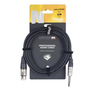 STAGG NAC6PSXFR - Série N, câble audio, jack/XLR (m/f), stéréo, 6 m