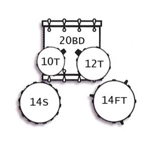TAMBURO TB T5P20SLSK - Drum Set série T5 5 pièces Silver Sparkle finitions