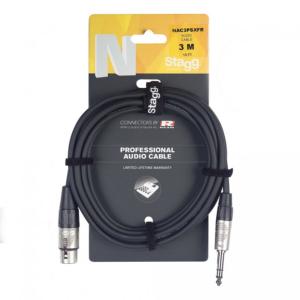 STAGG NAC3PSXFR - Série N, câble audio, jack/XLR (m/f), stéréo, 3 m