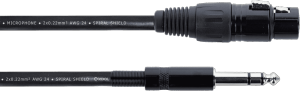 CORDIAL - ECL EM3FV - XLR / Jack - Câble XLR fem. / Jack 6,35 mm TRS métal