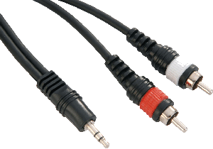 Câble série eco 1 JACK stéréo 3.5 vers 2 RCA mâle - 3 metres